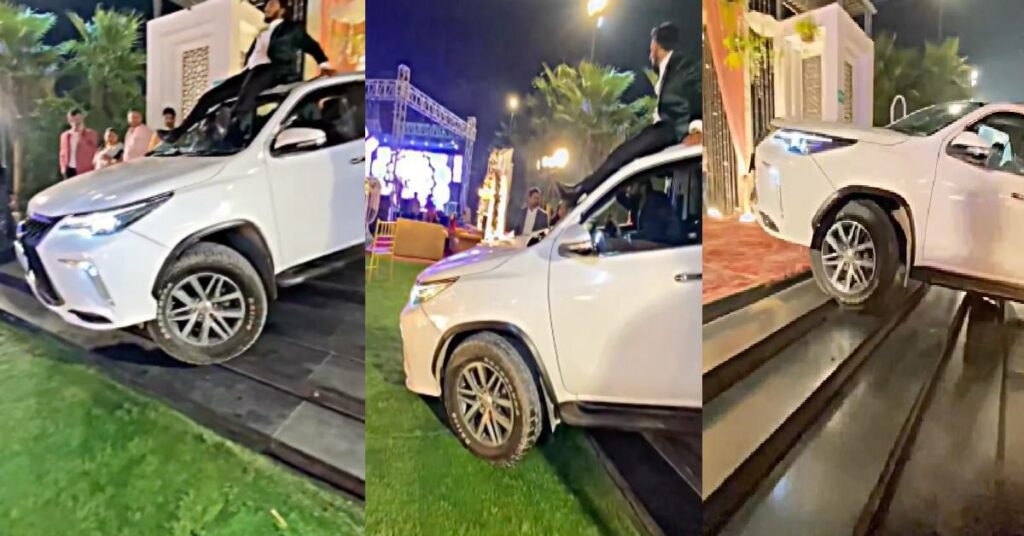 Man Dancing on Toyota Fortuner's Roof