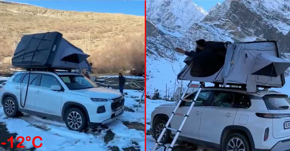 maruti grand vitara snow camping