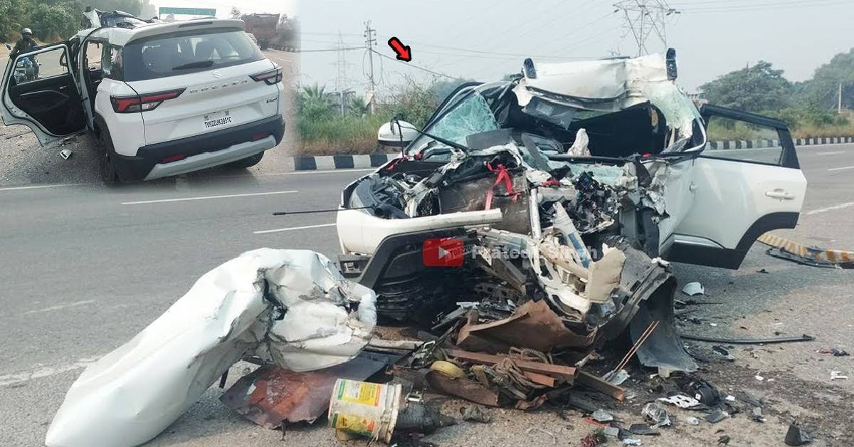 New Maruti Brezza and Truck Crash