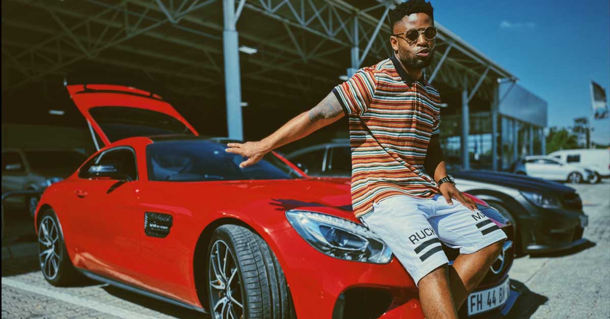Prince Kaybee with his Mercedes SLS