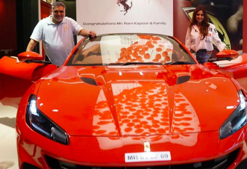 Ram Kapoor with his brand-new Ferrari Portofino