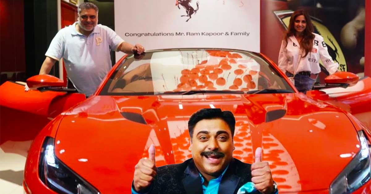 Ram Kapoor with his brand-new Ferrari Portofino