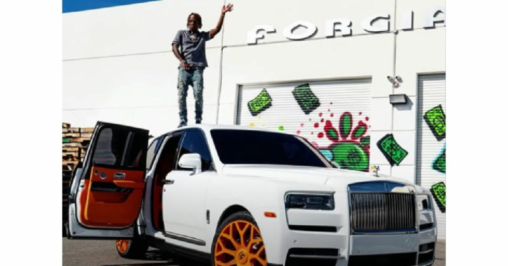 Rich The Kid with his Rolls Royce Cullinan