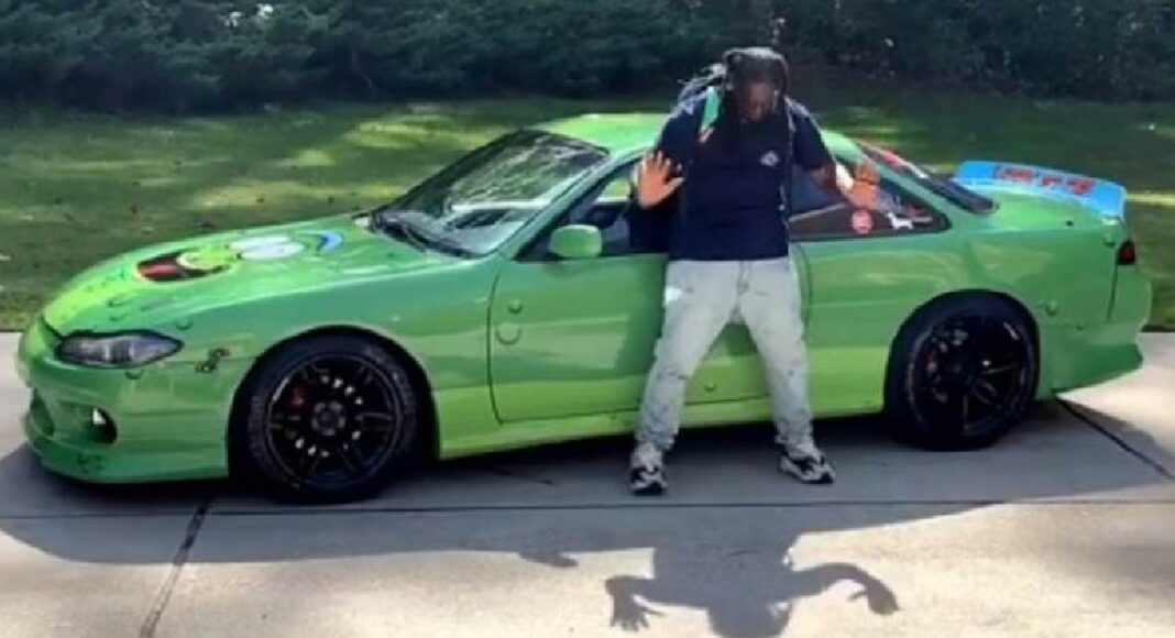 T-Pain with his Nissan 240SX Drift Car