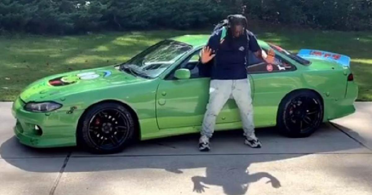 T-Pain with his Nissan 240SX Drift Car