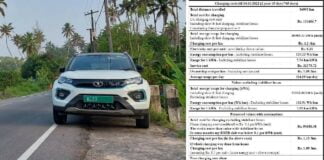 Charing Cost of Tata Nexon EV After 2 Years/85,000 km