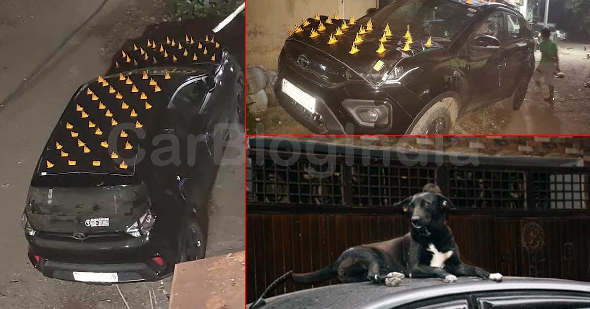 Tata Nexon Devises a Way To Protect his Car From Dogs