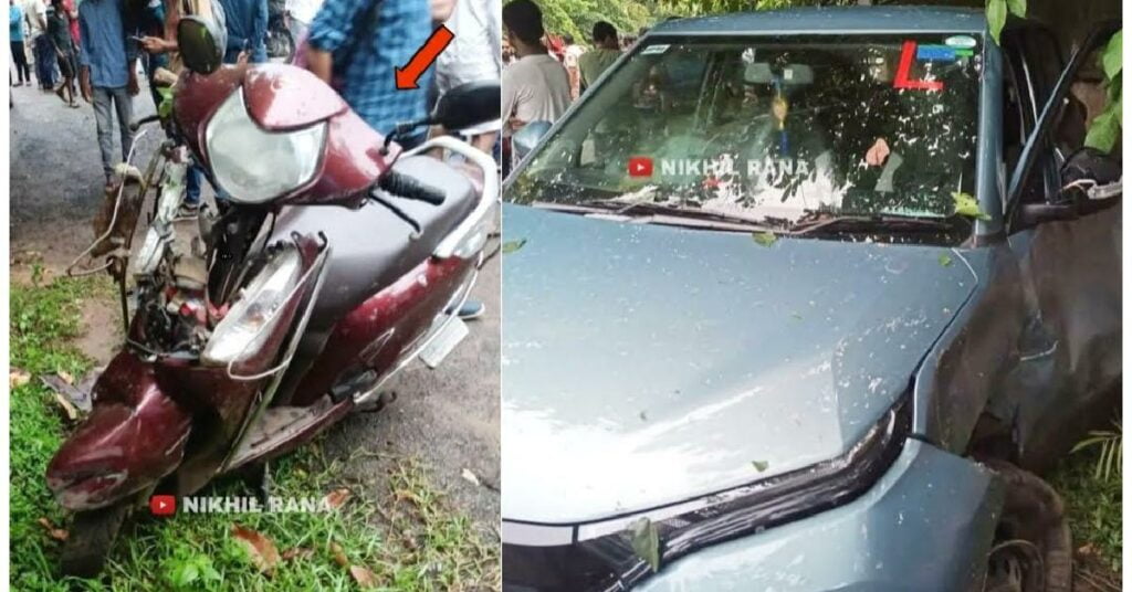 Tata Punch and Scooty Crash