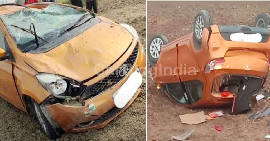 Tata Tiago accident rolls over 3 times