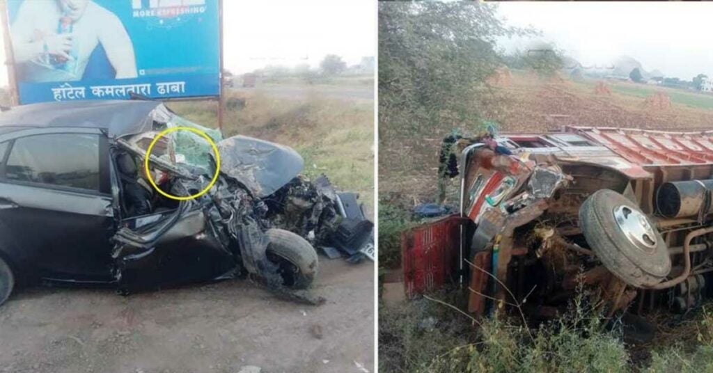 Tata Tigor Crash with Truck