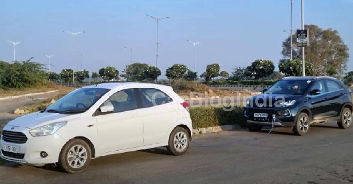 Ford Figo Tows Tata Nexon EV Max