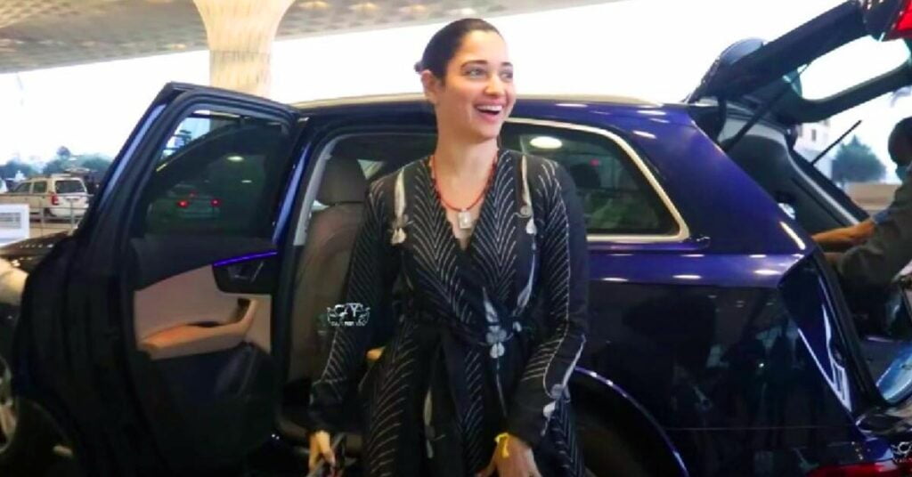 Tamanna Bhatia in her Audi Q7 SUV