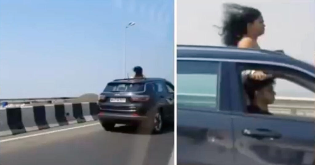 Woman Gets Challaned For Sticking Head Out of Sunroof of Car