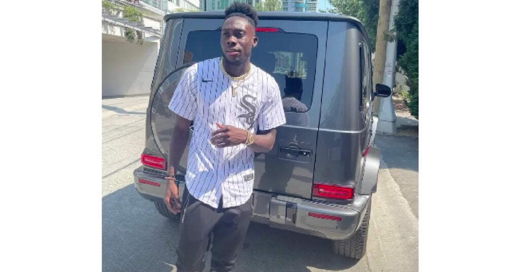 Alphonso Davies with his Mercedes-AMG G63