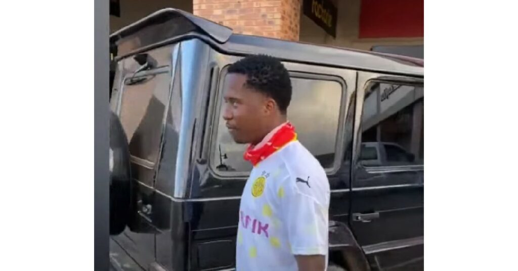 Andile Mpisane with his Mercedes G-Wagon