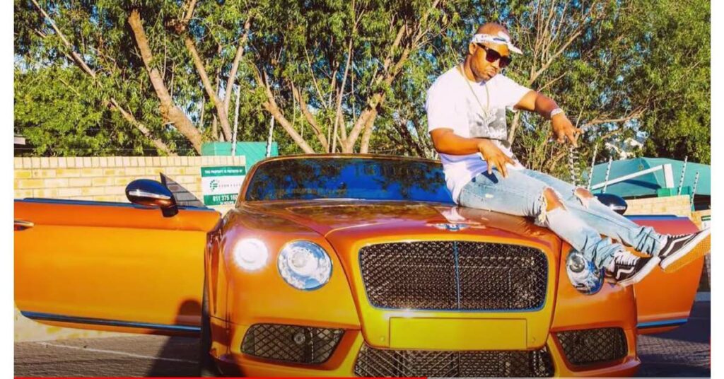 Cassper Nyovest with his Bentley Continental GT