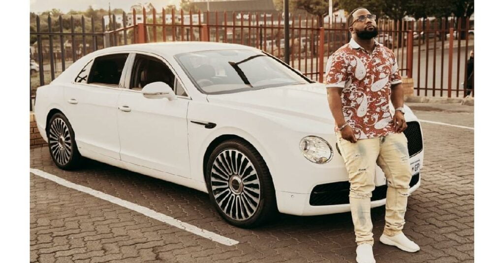 Cassper Nyovest with his Bentley Continental GT