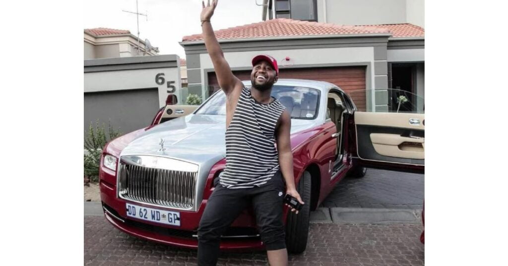 Cassper Nyovest with his Rolls Royce Ghost