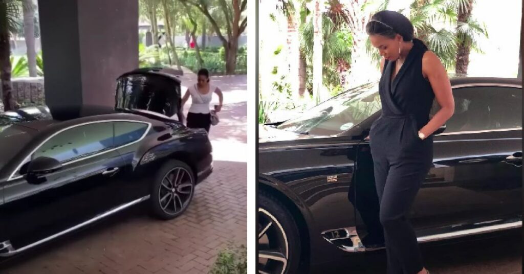 Connie Ferguson with her Bentley