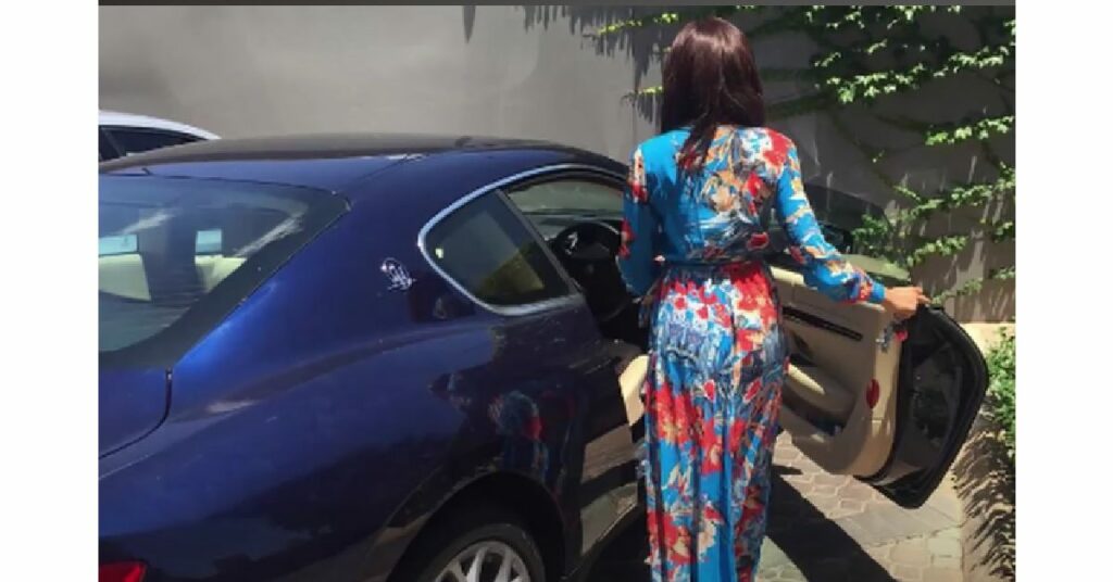 Wife of DJ Black Coffee with his Maserati