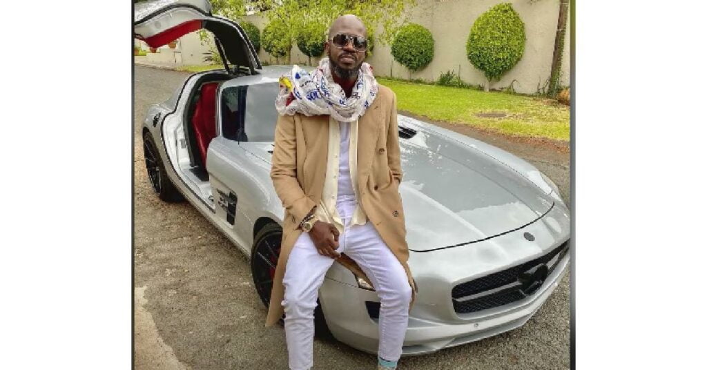 DJ Black Coffee with his Mercedes SLS AMG