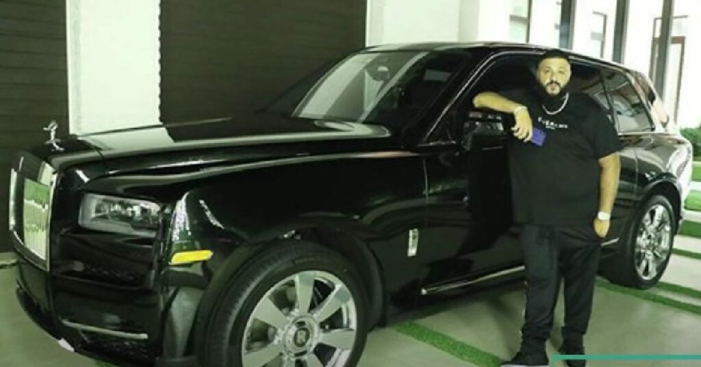 DJ Khaled with his Rolls Royce Cullinan
