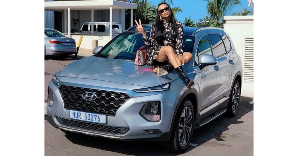 DJ Zinhle with her Hyundai SUV