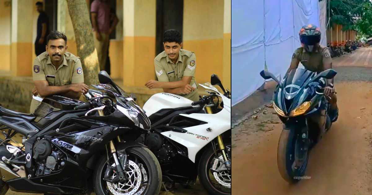 These two cops from Kerala own superbikes like Triumph Daytona 675 and Kawasaki Z800.