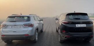 Jeep Compass vs Tata Harrier Drag Race