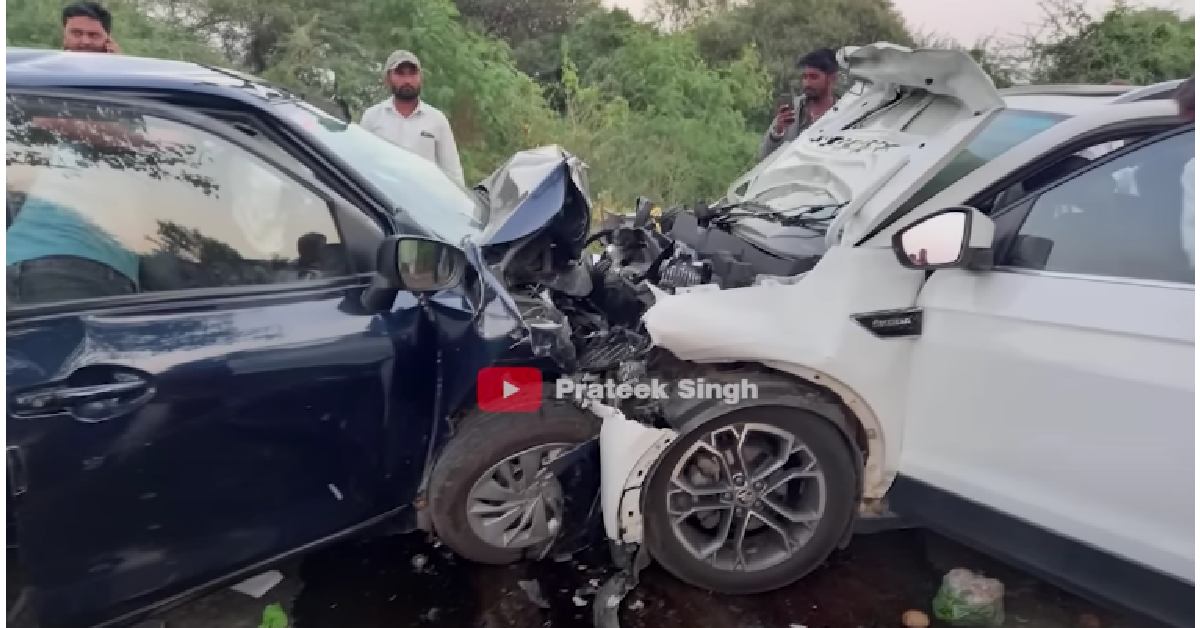 Maruti Baleno Skoda Kushaq Crash Due To Overspeeding