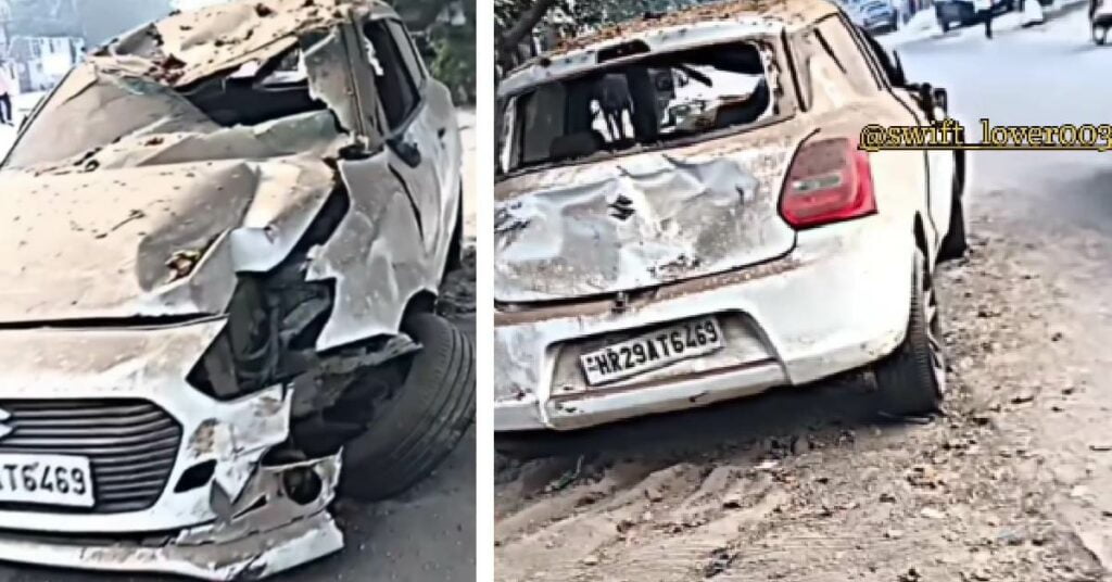Maruti Swift Crash Due To Rash Driving