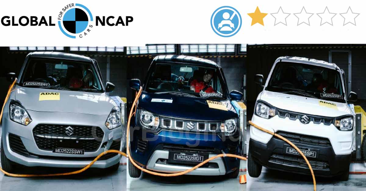 maruti swift ignis s-presso ncap 1-star