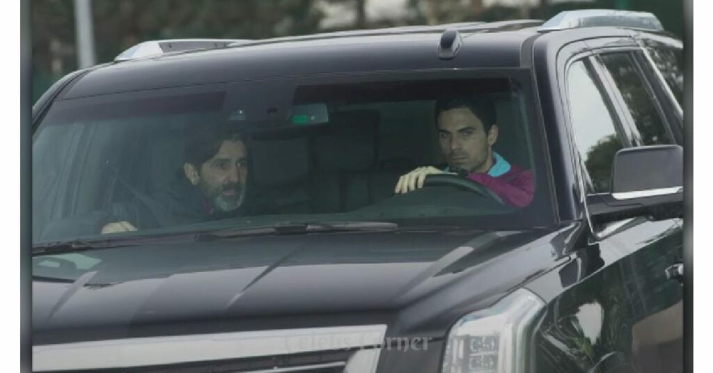 Mikel Arteta with his Cadillac Escalade