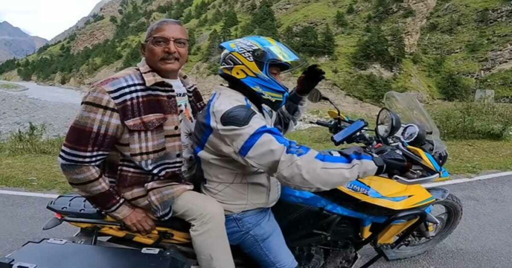 Nana Patekar Rides Pillion on a Triumph Tiger