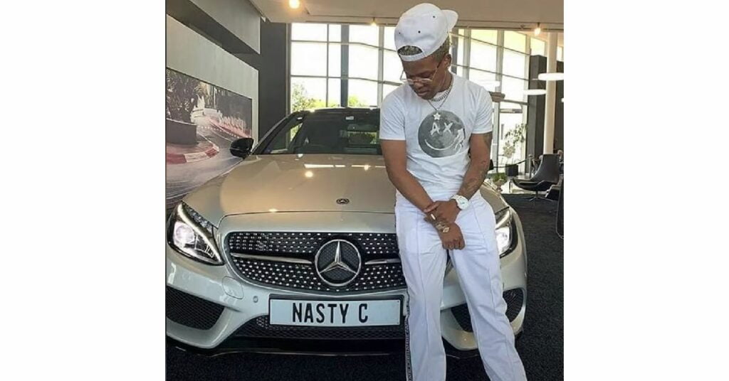 Nasty C with his Mercedes-Benz