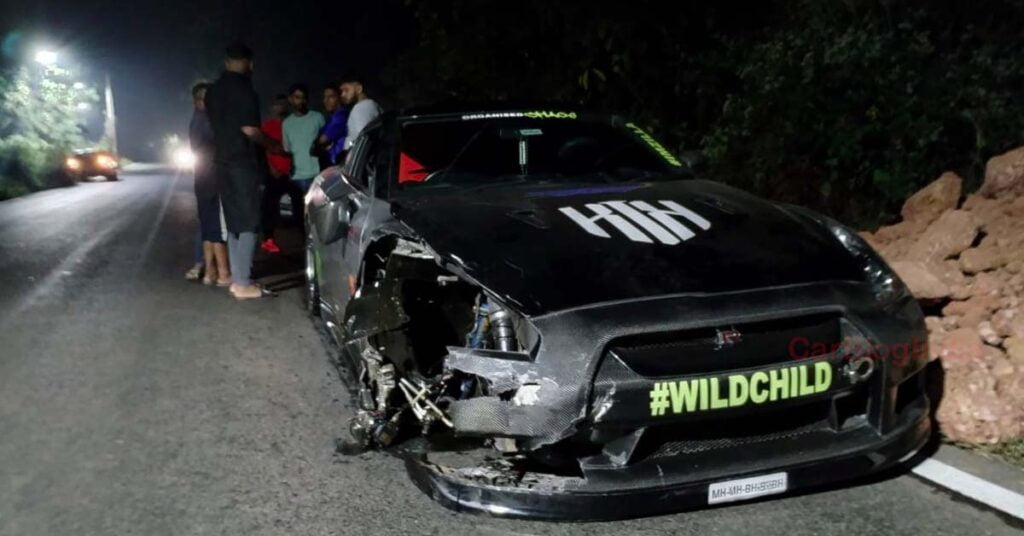 nissan gt-r accident goa