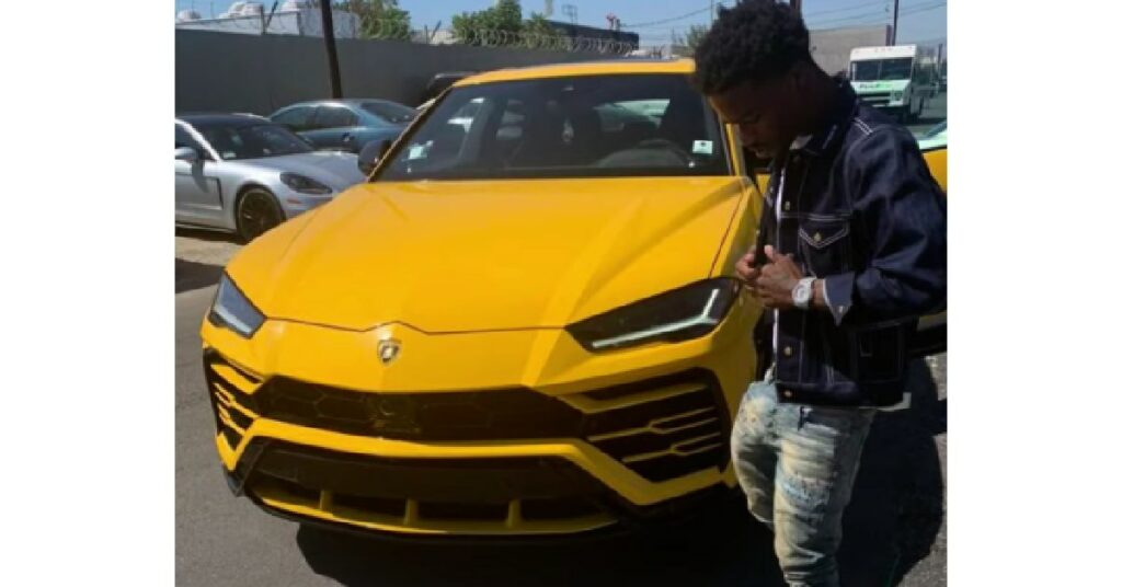 Roddy Ricch with his Lamborghini Urus