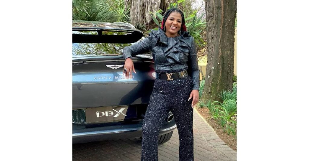 Shauwn Mkhize with her Aston Martin DBX