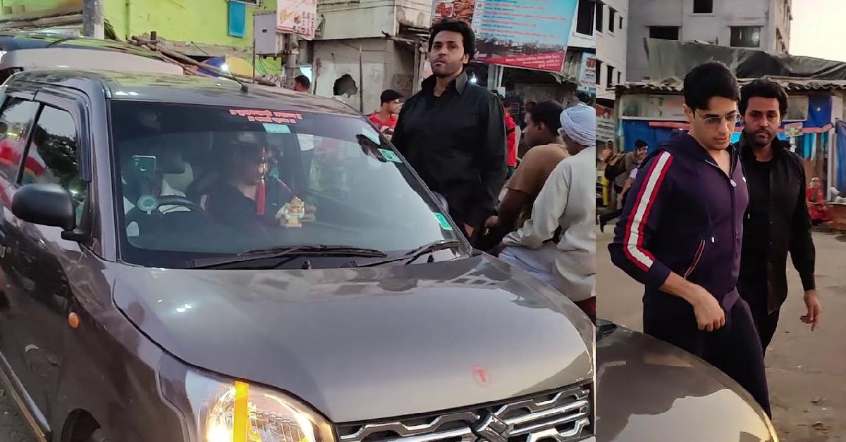 Sidharth Malhotra with his Maruti WagonR