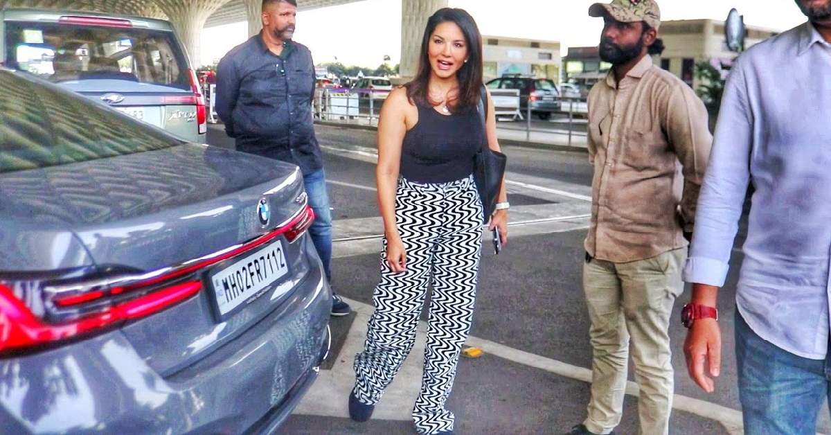 Sunny Leone with her BMW 740Li