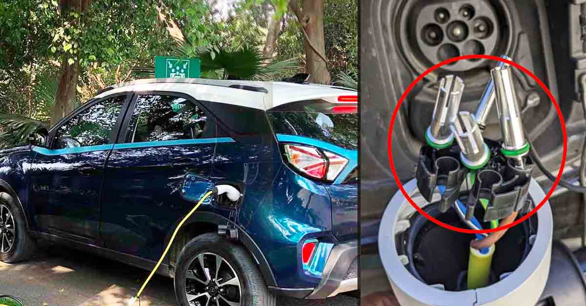 tata nexon ev charger cow