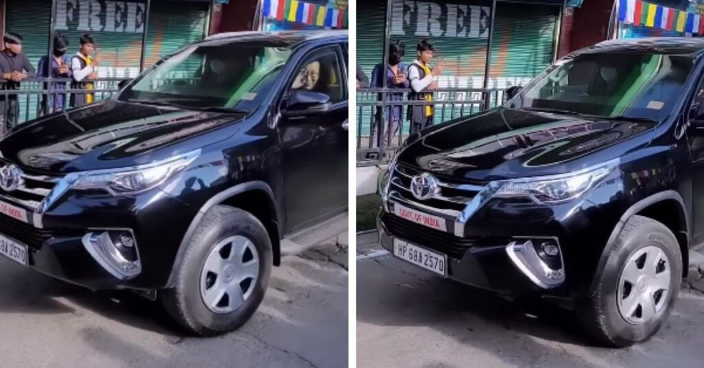 Dalai Lama's Toyota Fortuner has Steel Wheels