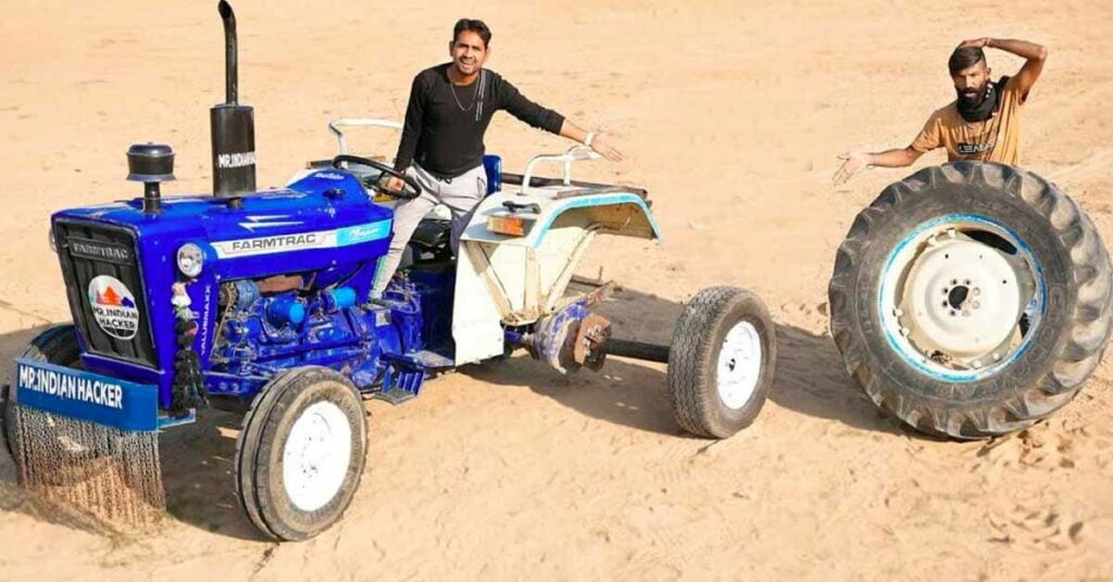 Tractor with Car Tyre