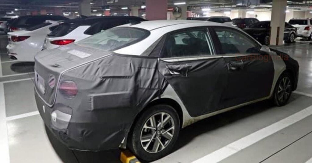 2023 Next Generation Hyundai Verna Spy Pic Rear Three Quarters 