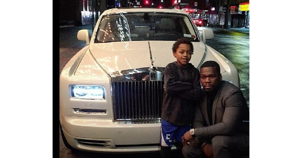 50 Cent with his Rolls Royce Ghost