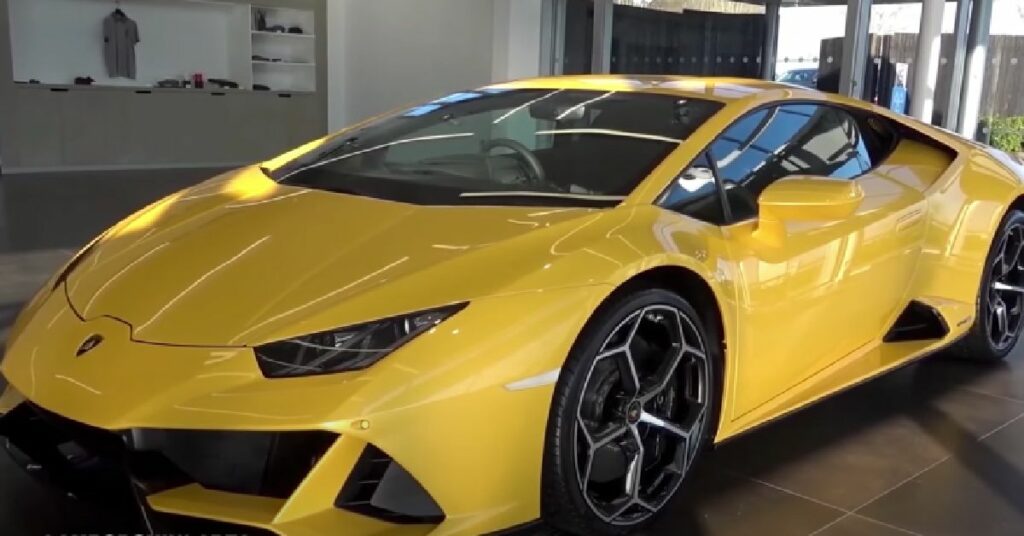 Adin Ross with his Lamborghini Huracan EVO