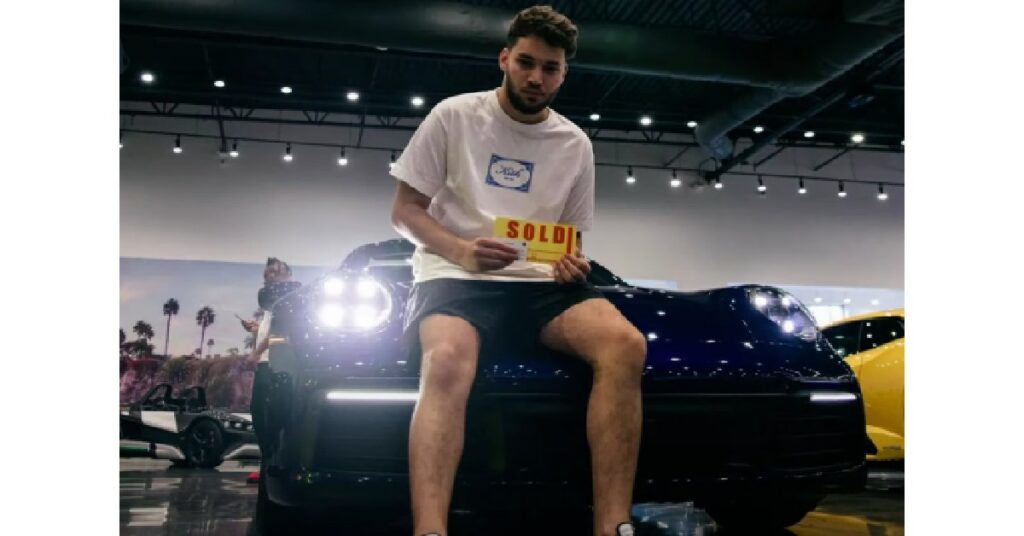 Adin Ross with his Porsche 911 (992) Carrera 4S