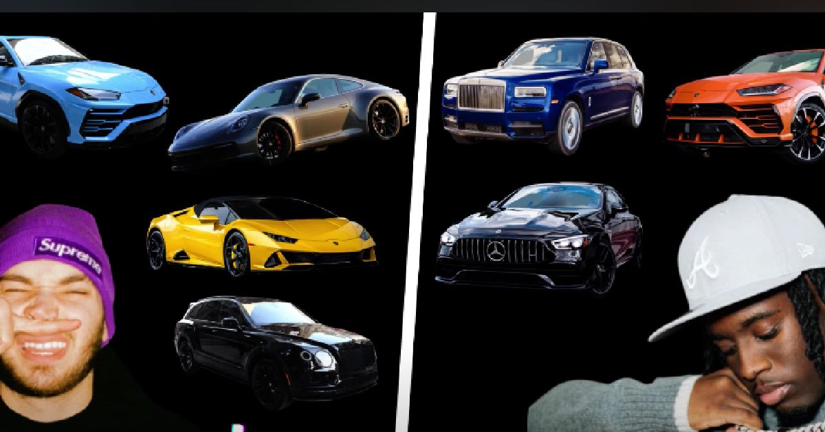 adin ross vs kai cenat car collection comparison