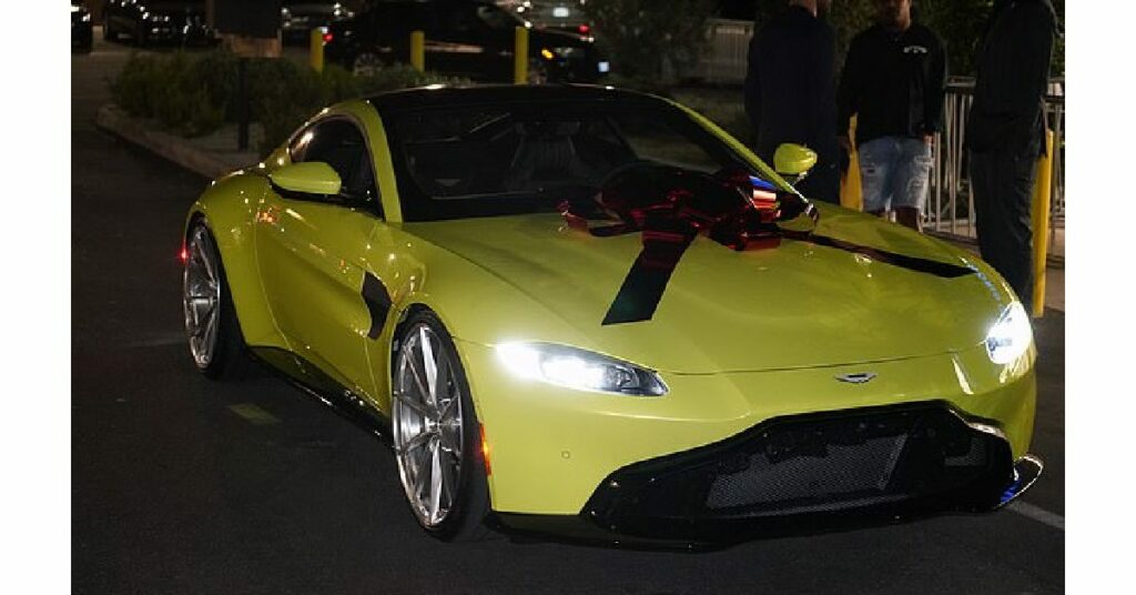 Alicia Keys with her Aston Martin Vantage