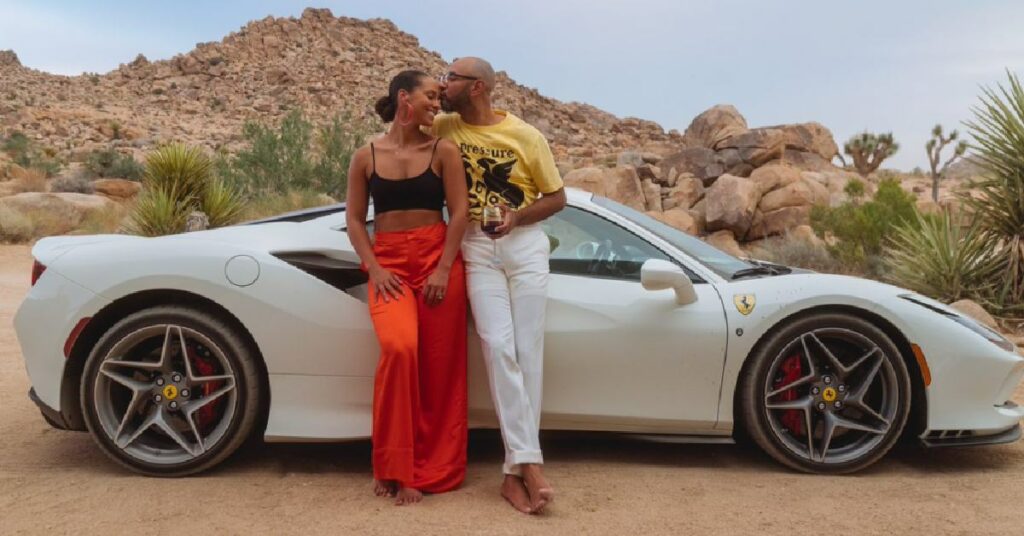 Alicia Keys with her Ferrari 458 Italia